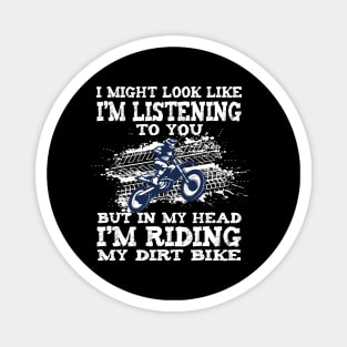 Dirt Bike Gift, Motocross Athletic Rider, Bleached Racing Track Bro Magnet